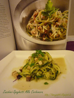 Erfahrungsbericht für die Vegan for fit Challenge von Attila Hildmann Zucchini-Spaghetti Alla Carbonara