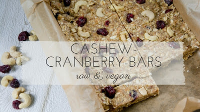 Cashew-Cranberry-Bars | raw | vegan | Rezept | Diese Energieriegel sind perfekt für nach den Sport oder für längere Fahrradtouren oder Wandertouren