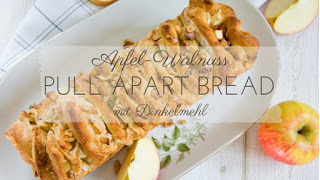 Apfelkuchenliebe: Apfel-Walnuss Pull Apart Cake aus Dinkelmehl ohne Haushaltszucker - Rezept für Hefeteig Zupfkuchen