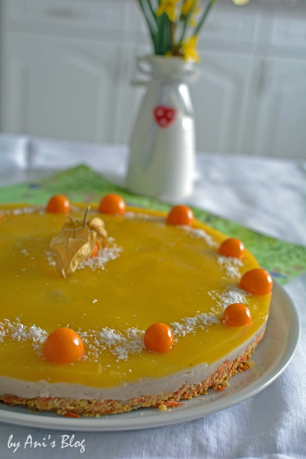 zuckerfreie Karotten Buttermilch Torte mit Mangopüree - Ani's bunte Küche zuckerfreie Karotten Buttermilch Torte mit Mangopüree - Ani's bunte Küche