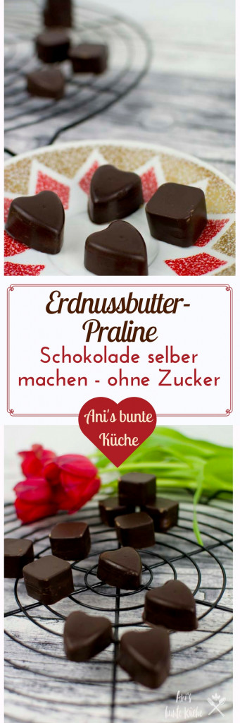 Erdnussbutter Praline mit selbst gemachter Schokolade