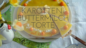 Karotten Buttermilch Torte mit Mango Püree