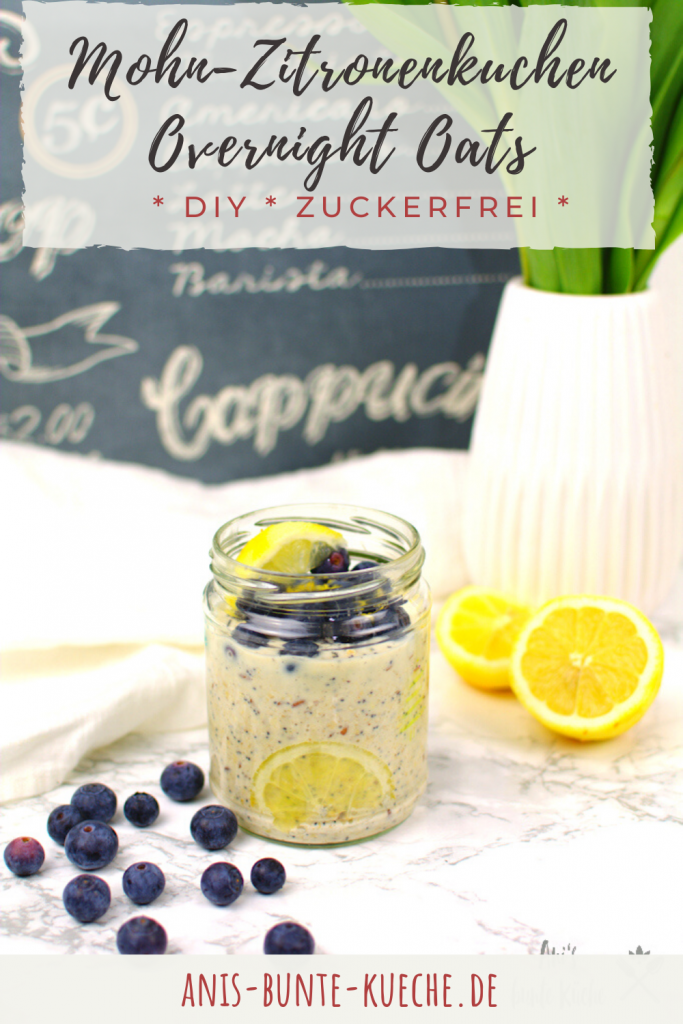 Mohn-Zitronenkuchen Overnight Oats DIY Mischung