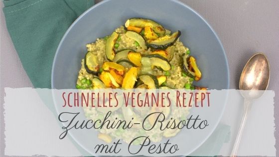 Pesto-Graupen-Risotto mit Ofen-Zucchini - veganes Rezept