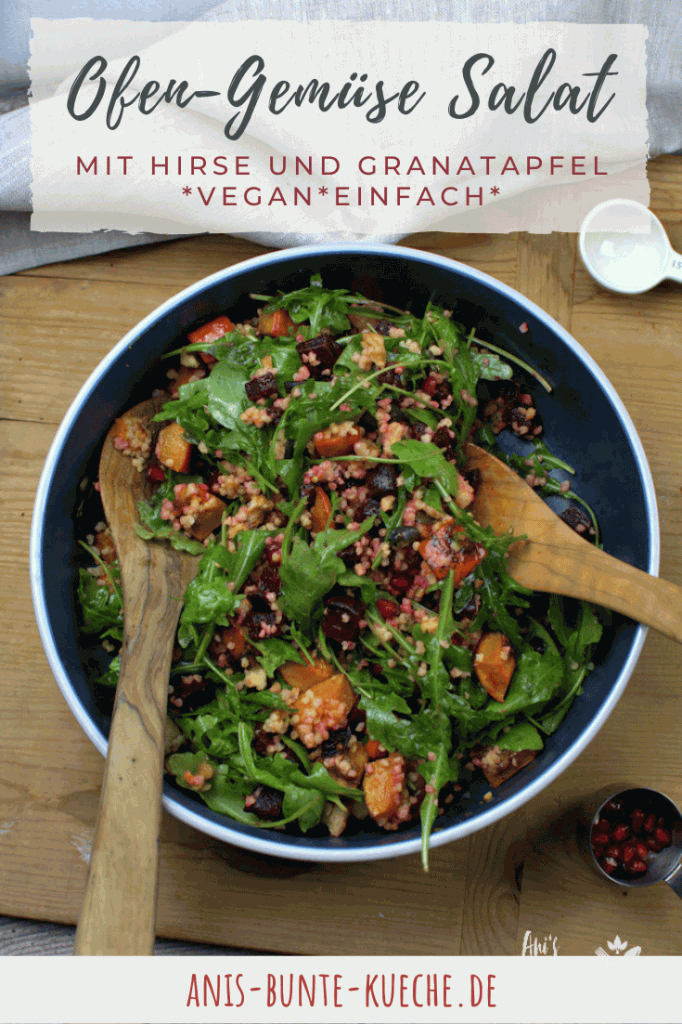 Einfacher Ofen-Gemüse Salat mit Kürbis und rote Bete