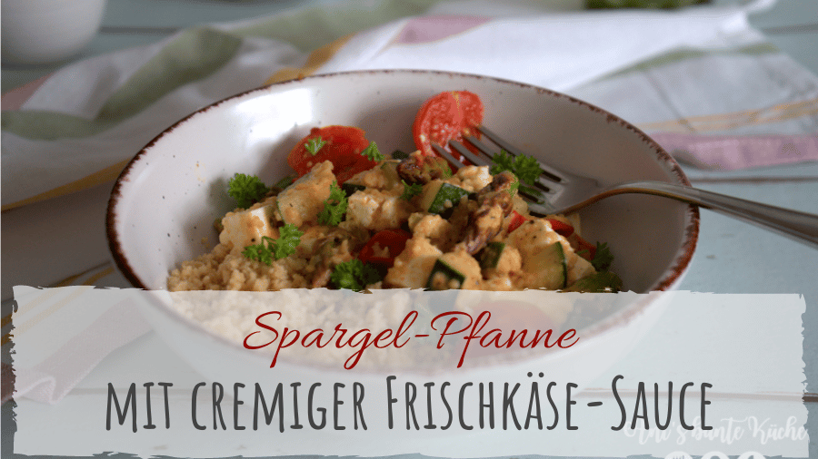 Rezept Grüner Spargel Pfanne mit Frischkäse